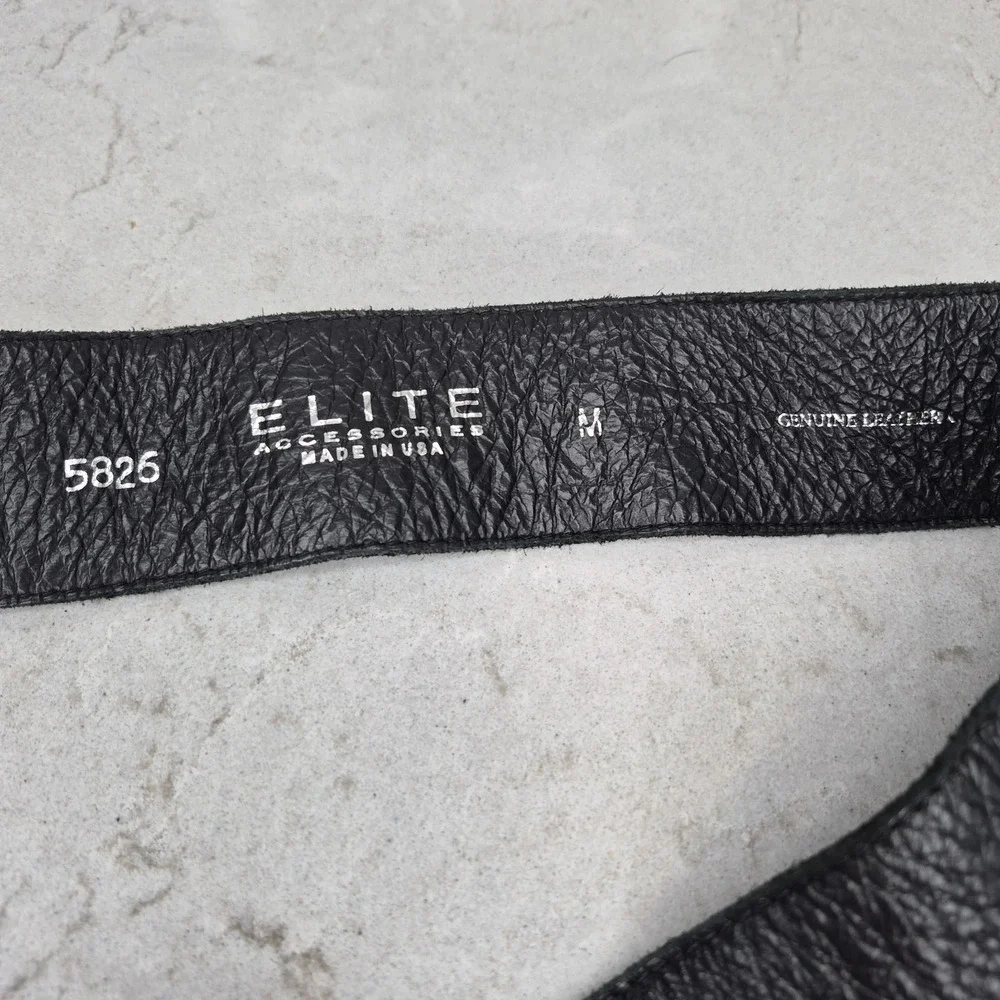 Elite Vintage Women's Belt 5825 Size M Black‎ Leather USA